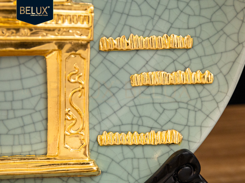 Mặt đĩa Khuê Văn Các Dát Vàng 24k D20